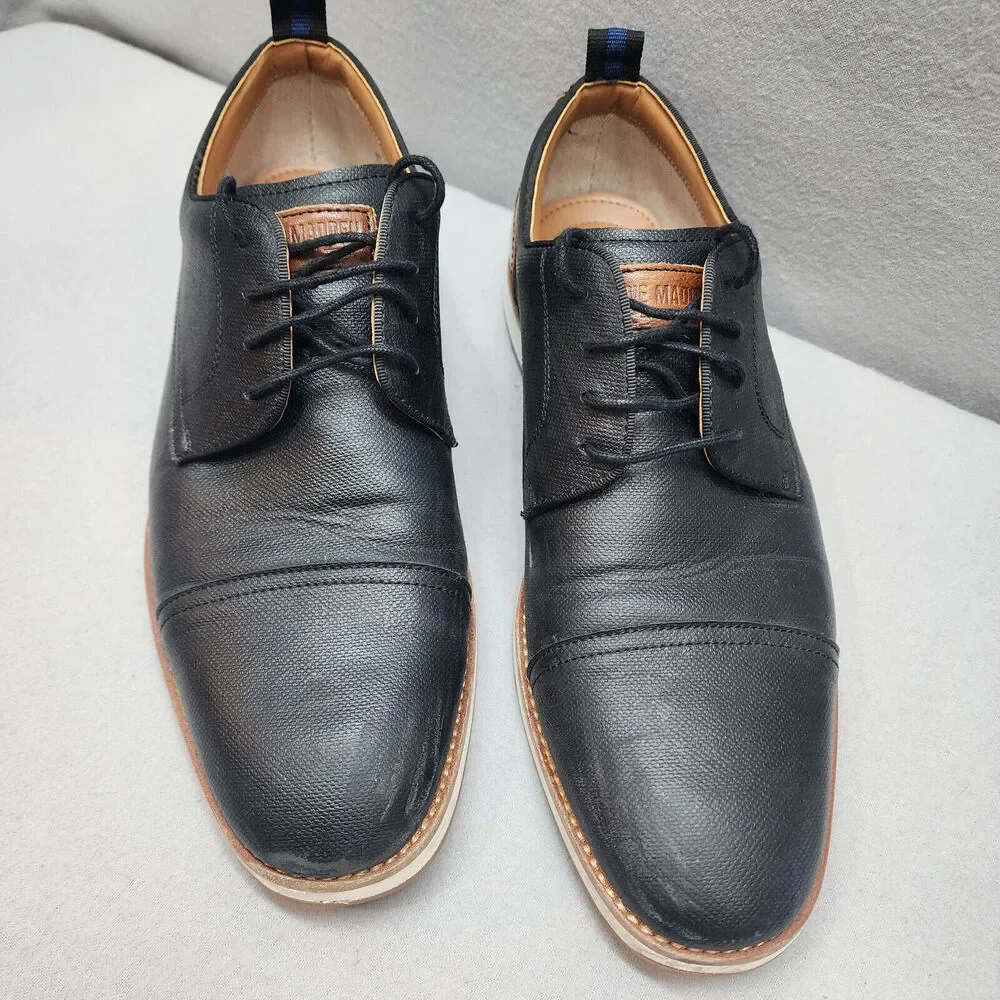 Steve Madden Men's Saverio‎ Casual Oxford Black Dress Shoes Lace Up Sz 10